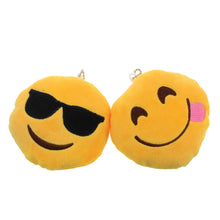 Cute Emoji Smiley Hungry Tongue Sunglass Key Chain Toy Plush Gift Bag Accessory