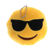 Cute Emoji Smiley Hungry Tongue Sunglass Key Chain Toy Plush Gift Bag Accessory
