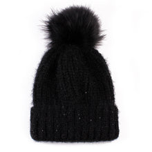 Cute Fur Ball Pompom Women Fashion Keep Warm Hats Knitted Wool Hemming Hat Beanies Accessories Fur Pom Cap