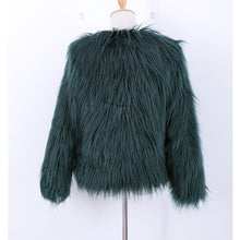 Dark Green Faux Fur Coat Soft fluffy Warm Women's Coat Plus Size Long Sleeve Furry Jacket Shaggy Coat