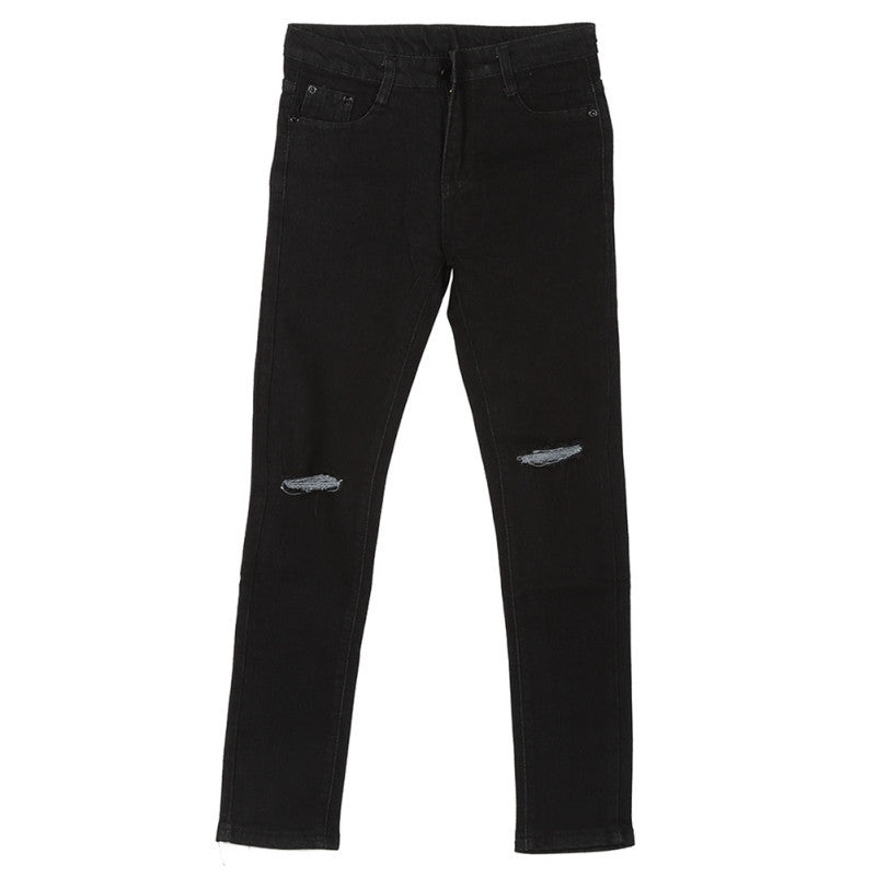 designerjeans-womens-fashion-denim-hollow-out-strech-blue-black-skinny-high-waist-denim-pencil-pants-plus-size BBL
