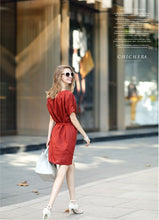 Loose Slim Mini Women Dress V-Neck Short Sleeve Brief Linen Dress Casual Plus Size Elegant Vestidos 2320