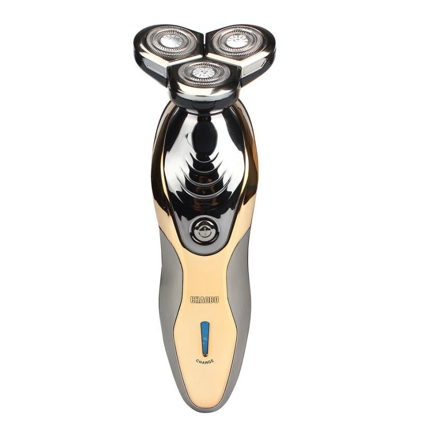 EU plug Fashion Design Portable 3 in 1 3D Men Rechargeable Cordless Rotary Electric Shaver Hair Mustache Razor Home