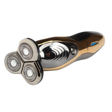 EU plug Fashion Design Portable 3 in 1 3D Men Rechargeable Cordless Rotary Electric Shaver Hair Mustache Razor Home