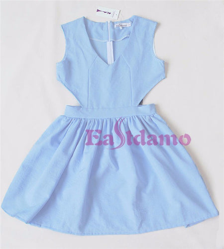 Eastdamo Dress Plus Size Casual Cut Out Dress Sexy V Neck Mini Dresses Sleeveless Elegant Party Dress For Women