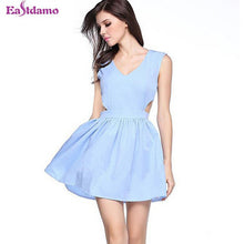 Eastdamo Dress Plus Size Casual Cut Out Dress Sexy V Neck Mini Dresses Sleeveless Elegant Party Dress For Women
