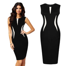 elegant-clothing-vestidos-women-tank-dress-contrast-panel-o-neck-sleeveless-vestido-de-festa BBL