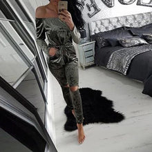 Elegant Off Shoulder Velvet Jumpsuit Women Slim Overalls Rompers Casual Long Pants Ladies Jumpsuits Romper 5 Colors