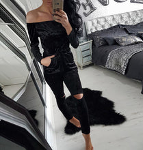 Elegant Off Shoulder Velvet Jumpsuit Women Slim Overalls Rompers Casual Long Pants Ladies Jumpsuits Romper 5 Colors