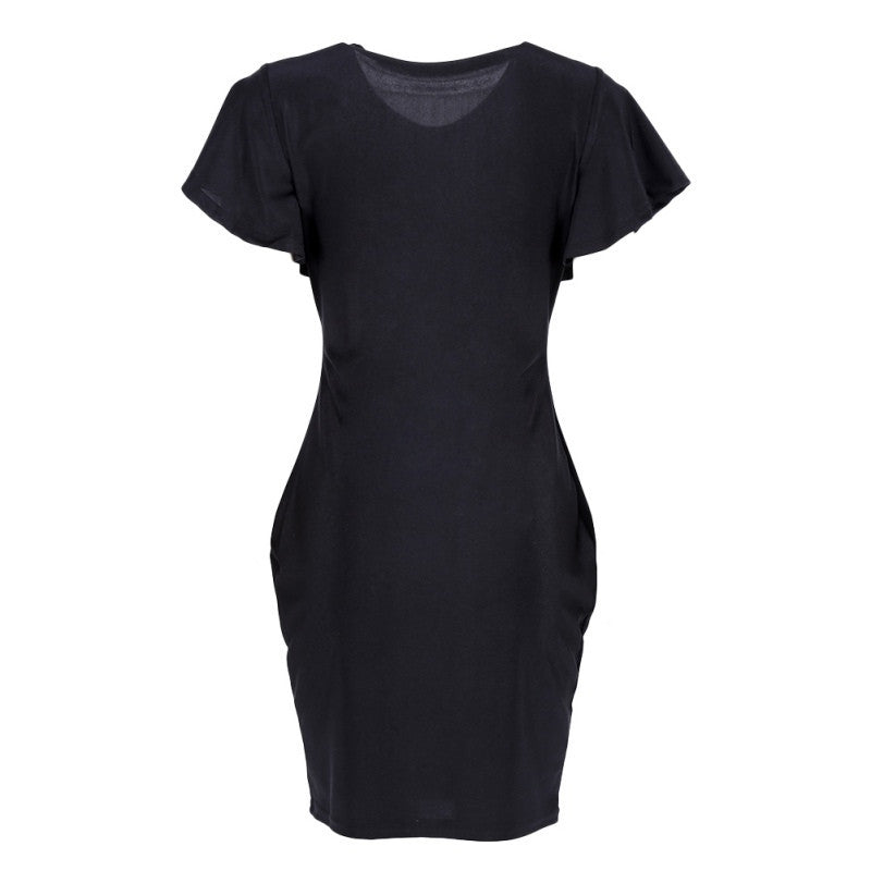 elegant-women-lady-ruffles-sleeve-slim-bodycon-cocktail-party-dress-ly3 BBL