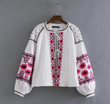 Ethnic Colors Flower Embroidery Jacket Woman Lantern sleeve Lacing up Kimono Cardigan Jacket Coat Sunscreen Femme