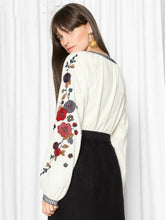 Ethnic Contrast color Striped O neck Embroidery Shirt Woman Pullover Blouse Tops blusas femme blusa