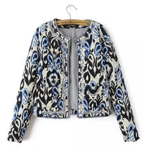 Ethnic Embroidery Beading Totem Print Paisley Quilted Jacket Women's Vintage Thin Padded Long Sleeve Coat Suits