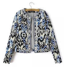 Ethnic Embroidery Beading Totem Print Paisley Quilted Jacket Women's Vintage Thin Padded Long Sleeve Coat Suits