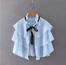 Ethnic Ruffles layer Cape Shirt Bandage Collar Cardigan Blouse Tops blusas chemise femme blusa  S M L