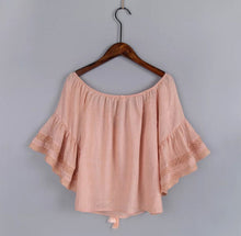 Ethnic Stream neck Flare sleeve Shirt Women Hollow Out Strappy Lace Cuff Pullover Blouse Tops blusas chemise femme