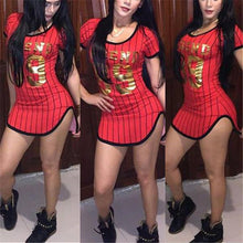 Europe Streetwear Baseball Dress Sexy Vertical Stripe Mini Dresses Sport 89 Number Print Women Dress Sportswear