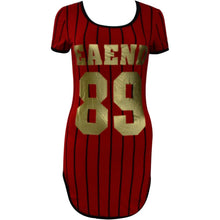 Europe Streetwear Baseball Dress Sexy Vertical Stripe Mini Dresses Sport 89 Number Print Women Dress Sportswear