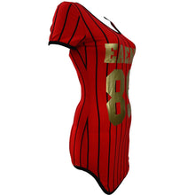 Europe Streetwear Baseball Dress Sexy Vertical Stripe Mini Dresses Sport 89 Number Print Women Dress Sportswear