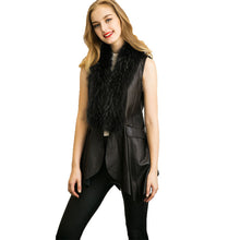 European Faux Fur Vest Coat For Women Slim Irregular Leather Jacket Women Sleeveless Veste Femme Black Long Leather Waistcoat