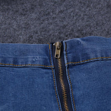 European Style Elastic Cotton Denim Skirt Ripped Jeans Skirt Sexy Bodycon Skirt Frayed Hole Jeans Saia High Waist Skirts