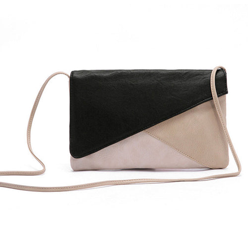European and American Women Handbag Fashion Patchwork Lady Clutches Panelled PU Leather Solid Shoulder Bags Envelope