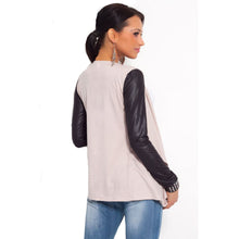 Fall Knitted Women Coat PU Leather Sleeve Patchwork Cardigan Jacket Chaquetas Mujer Slim Outwear Tops Women Jacket