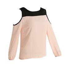 fall-women-chiffon-blousecolor-block-cold-shoulder-long-sleeve-casual-loose-shirt-top-femme-pink-roupas-feminina BBL
