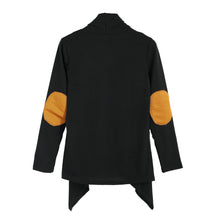 fall-fashion-women-office-cardigan-open-front-drape-irregular-girls-clothes-elbow-patchwork-long-sleeve-casual-outerwear-black BBL