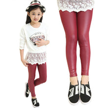 fall-girls-stretch-leggings-imitation-leather-pants-kids-clothing-trousers-2-7-y BBL