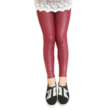 fall-girls-stretch-leggings-imitation-leather-pants-kids-clothing-trousers-2-7-y BBL