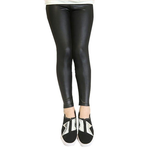 fall-girls-stretch-leggings-imitation-leather-pants-kids-clothing-trousers-2-7-y BBL