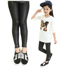 fall-girls-stretch-leggings-imitation-leather-pants-kids-clothing-trousers-2-7-y BBL
