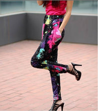 Jazz Harem Women Hip Hop Pants Dance Doodle Loose Neon Patchwork Candy Colors Sweatpants J3163