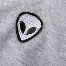 School Style Gray Alien Embroidery Jacket Women Stand Collar Button Coat Long Sleeve Women Basic Coats