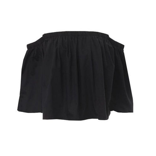 Off Shoulder Top White Blouse Shirt Ruffles Slash Neck Sexy Blouse Women Flare Sleeve Cropped Top For Women