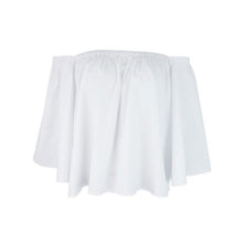 Off Shoulder Top White Blouse Shirt Ruffles Slash Neck Sexy Blouse Women Flare Sleeve Cropped Top For Women
