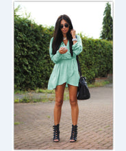 V Neck Long Sleeve Irregular Mini Dress Plus Size Sexy Ladies's Casual Solid Beach Dress Women Clothings LX082
