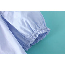 Women Sexy Blue Blouse Off Shoulder Short Sleeve Slash Neck Elegant Casual Tops Shirts