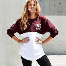 Casual Women Hoody Letter Print Pink Patchwork Hoodie Sweatshirt Hoodies Women's Tracksuit GV387