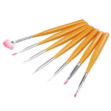 Fashion Design 7pc /1 Lot Painting Dotting Pens Nail Brushes Women Nails Art Tools Manicure Pen Plastic