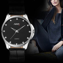 Fashion Dress LRhinestone Men Business Sport Leather Waterproof Quartz Wrist Watch