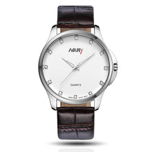 Fashion Dress LRhinestone Men Business Sport Leather Waterproof Quartz Wrist Watch