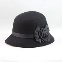 elegant-women-ladies-fedora-cloche-flower-rose-bucket-hat-headwear-gray BBL