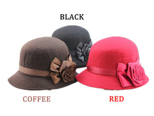 elegant-women-ladies-fedora-cloche-flower-rose-bucket-hat-headwear-gray BBL