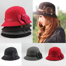 elegant-women-ladies-fedora-cloche-flower-rose-bucket-hat-headwear-gray BBL
