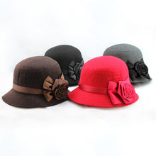 elegant-women-ladies-fedora-cloche-flower-rose-bucket-hat-headwear-gray BBL