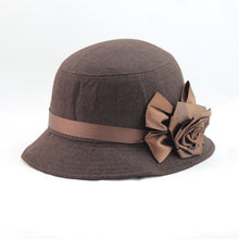 elegant-women-ladies-fedora-cloche-flower-rose-bucket-hat-headwear-gray BBL