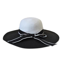 hats-for-women-straw-sun-hat-wide-brim-contrastcolor-bowknot-floppy-cap-beach-bohemia-headwear-black-and-white BBL
