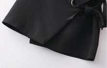 Irregular Metal Hole Bow Skirt Woman black color back zipper bandage mini short Skirts Femme